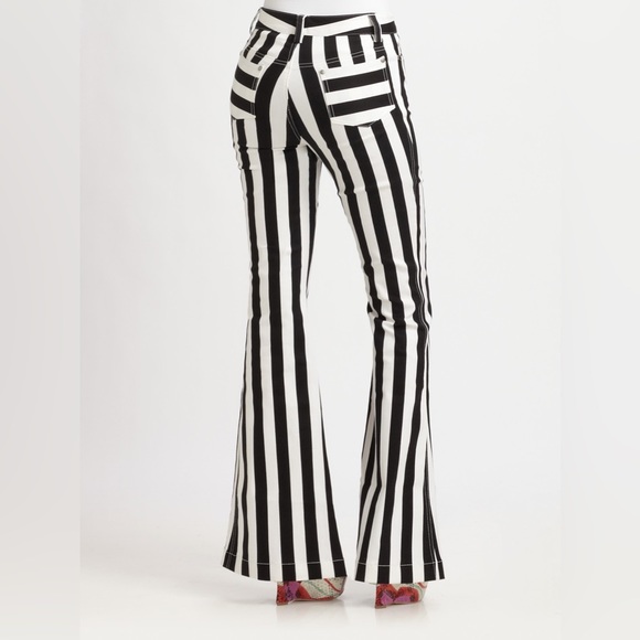 Alice + Olivia Denim - Alice + Olivia Bold Stripe Flare Jeans 0